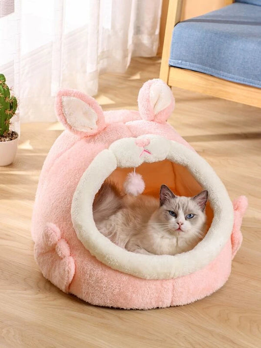 1db Rabbit Design Pet Bed (S - M) RÓZSASZÍN / SZÜRKE