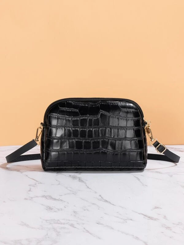 Crocodile Embossed Crossbody Bag