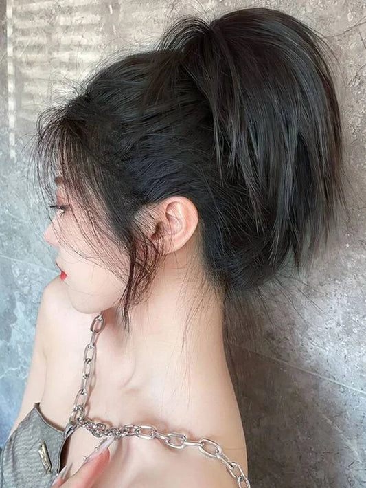 Short Straight Synthetic Hair Updo