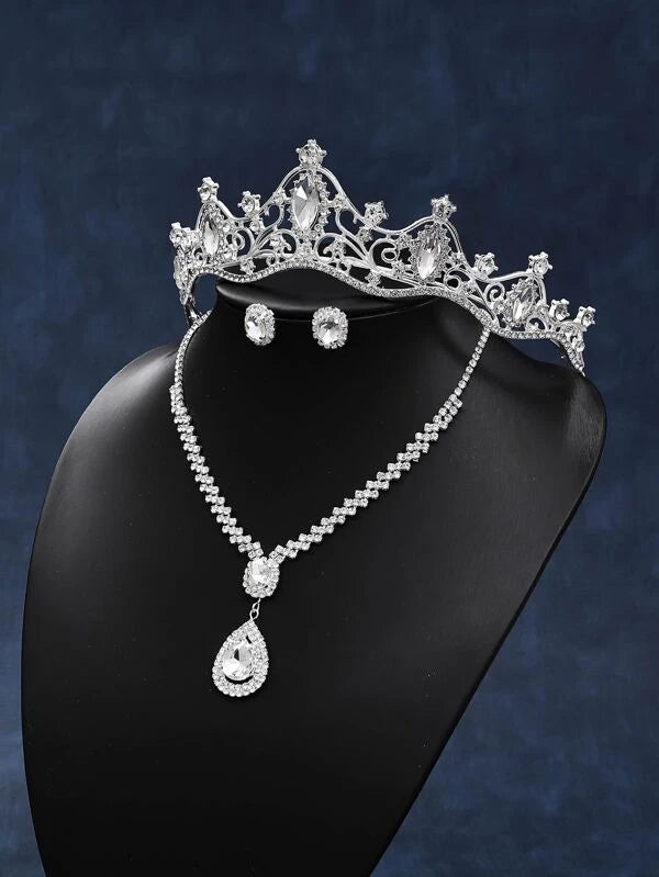 Rhinestone Decor Bridal Headwear & Jewelry Set 997