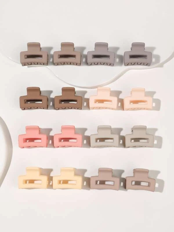 16pcs Solid Hair Claw