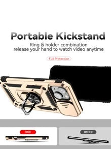 Slide Camera Cover Phone Case With Ring Holder