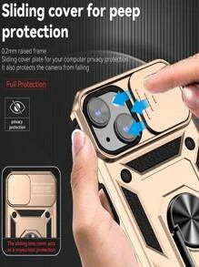 Slide Camera Cover Phone Case With Ring Holder