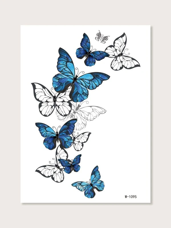 1sheet Butterfly Pattern Tattoo Sticker