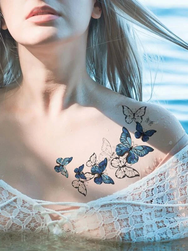 1sheet Butterfly Pattern Tattoo Sticker