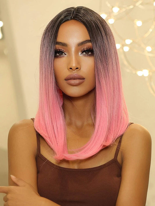 Ombre Short Straight Synthetic Wig