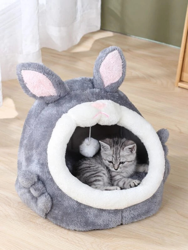 1pc Rabbit Design Pet Bed (S - M) PINK / GREY