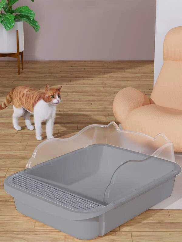 1pc Cartoon Ear Design Cat Litter Box (S - M)