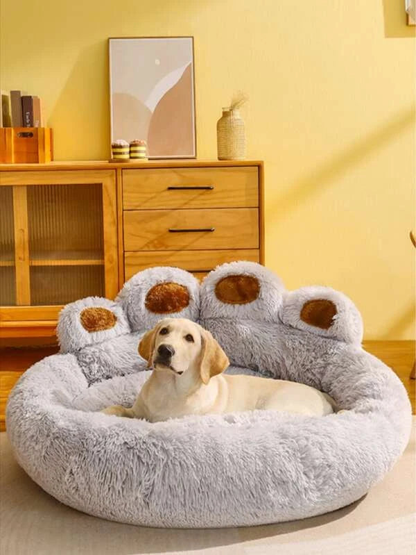 1pc Paw Design Pet Bed (S-XXL) PINK / GREY