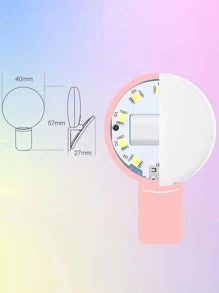 1pc Clip-on Round Portable Selfie Light