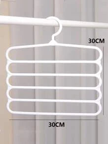 1pc Multifunctional Plastic Pants Hanger,Daily Solid Multi-Layer 5 In 1 Storage Rack Pants Hanger,Household