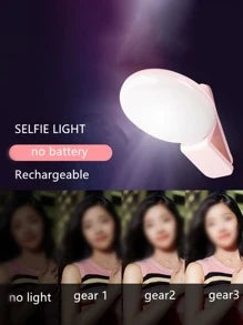 1pc Clip-on Round Portable Selfie Light