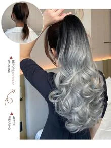 Ombre Medium Body Wave Ponytail Synthetic Hair Extension