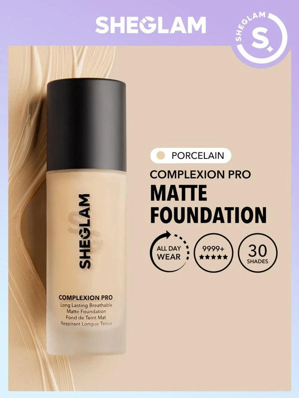 SHEGLAM Complexion Pro Long Lasting Breathable Matte Foundation-Nude