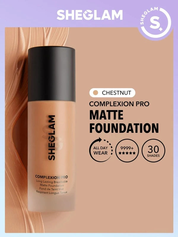 SHEGLAM Complexion Pro Long Lasting Breathable Matte Foundation-Nude