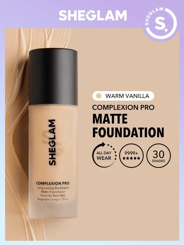 SHEGLAM Complexion Pro Long Lasting Breathable Matte Foundation-Nude