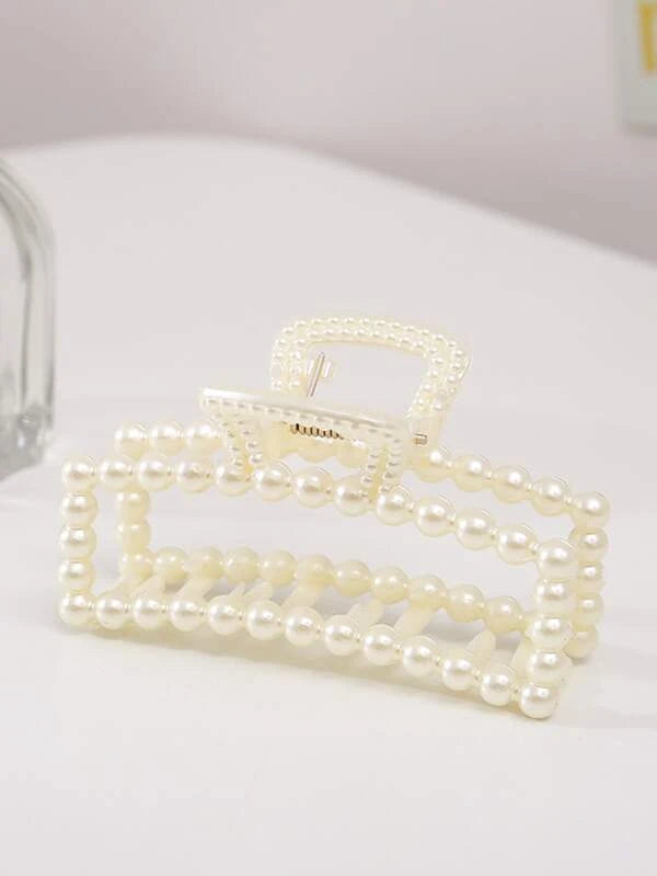 Faux Pearl Decor Hair Claw