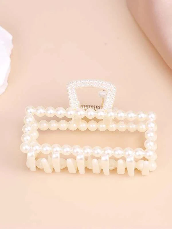 Faux Pearl Decor Hair Claw