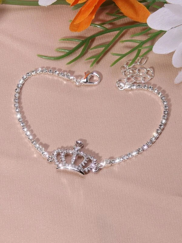 Rhinestone Crown Decor Bracelet
