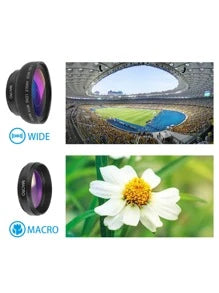 2 In 1 Phone Wide Angle Macro Clip Lens With Storage Bag