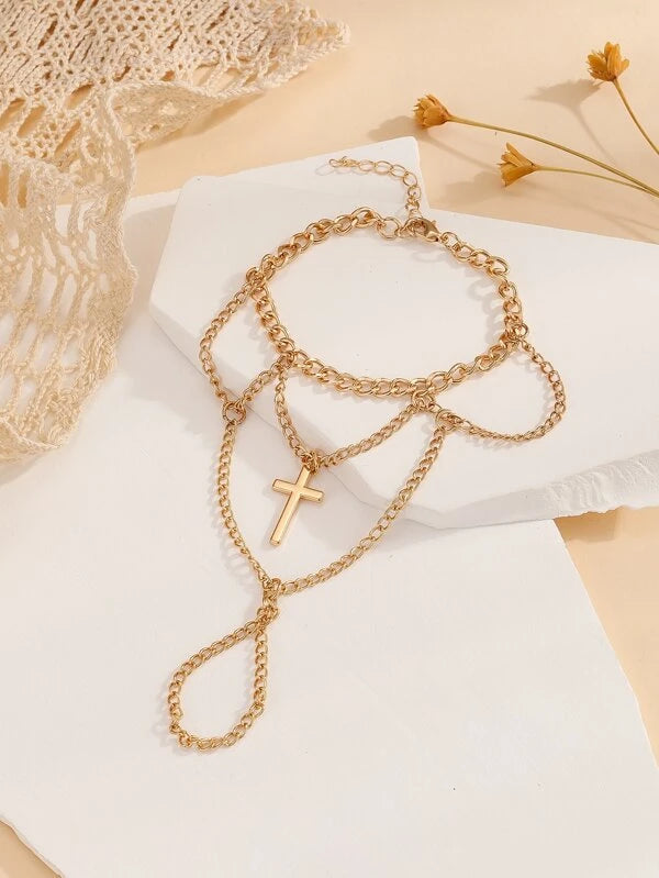 Cross Charm Mittens Bracelet