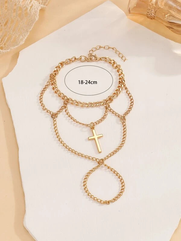 Cross Charm Mittens Bracelet