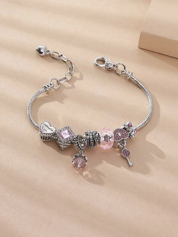 Rhinestone Heart Decor Bracelet