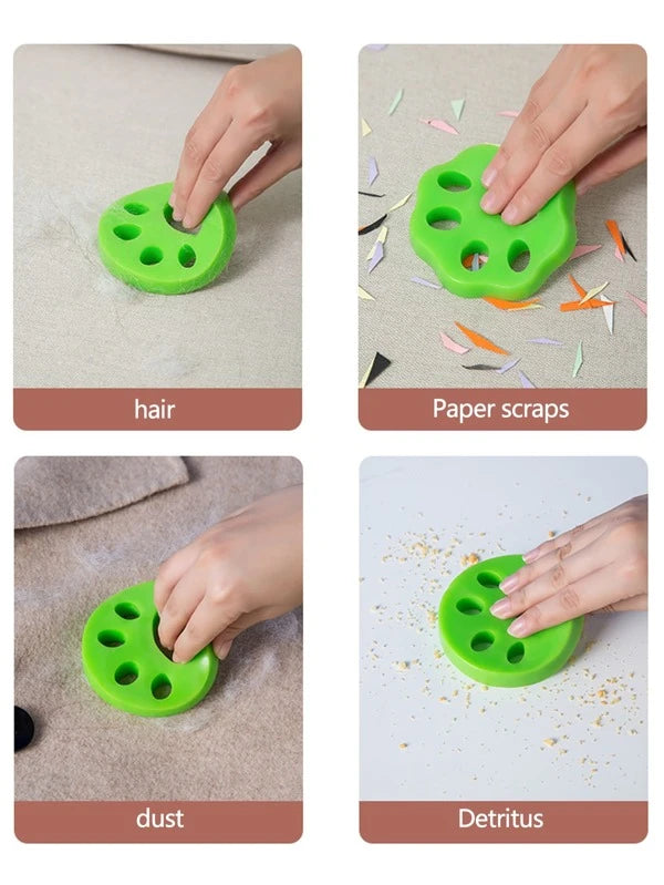 1pc Paw Design Hair Remover, Green/Orange Creative Silicone Lint Brush For Clothing