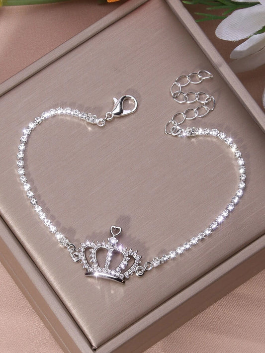 Rhinestone Crown Decor Bracelet