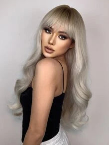 Long Curly Synthetic Wig With Bangs8888