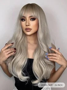 Long Curly Synthetic Wig With Bangs8888