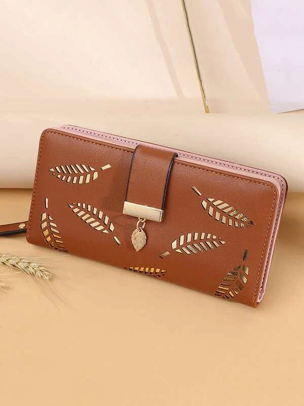 Leaf Hollow Out Long Wallet