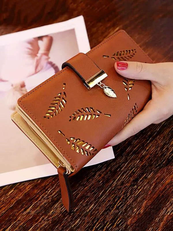Leaf Hollow Out Long Wallet