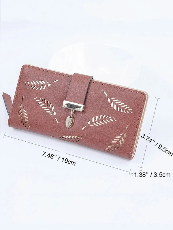 Leaf Hollow Out Long Wallet