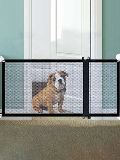 1pc Plain Pet Furniture Protector Net, Dog Isolation Net, Home Door Fence Protection Net, Portable Isolation Door, Dog Safety Fence