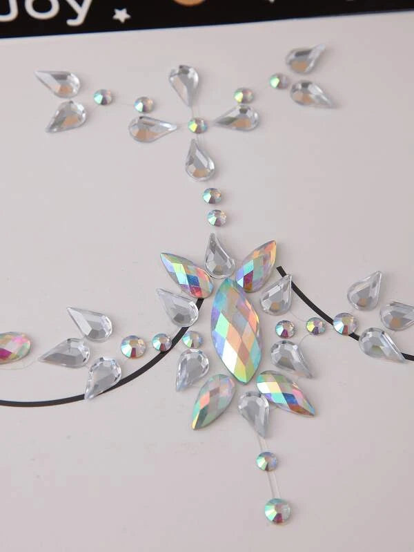 2sheets Luminous Rhinestone Chest Tattoo Sticker