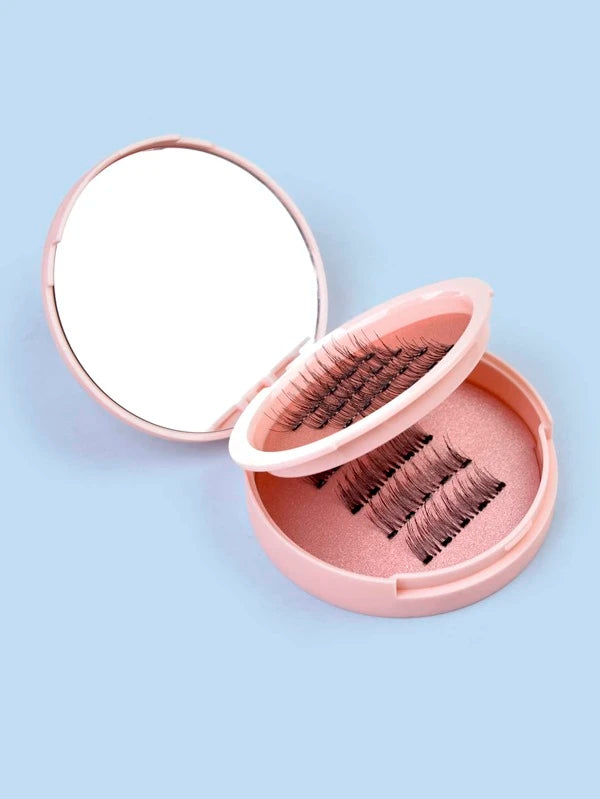 2pairs Magnetic Natural False Eyelashes With Tool