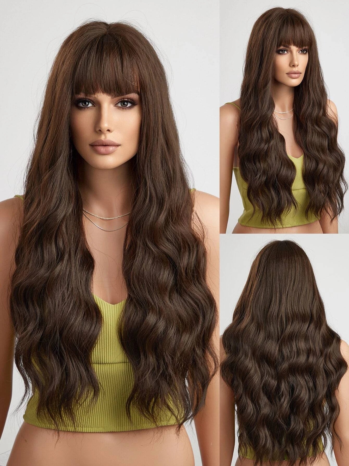 Long Curly Synthetic Wig With Bangs