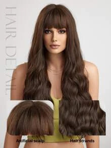 Long Curly Synthetic Wig With Bangs