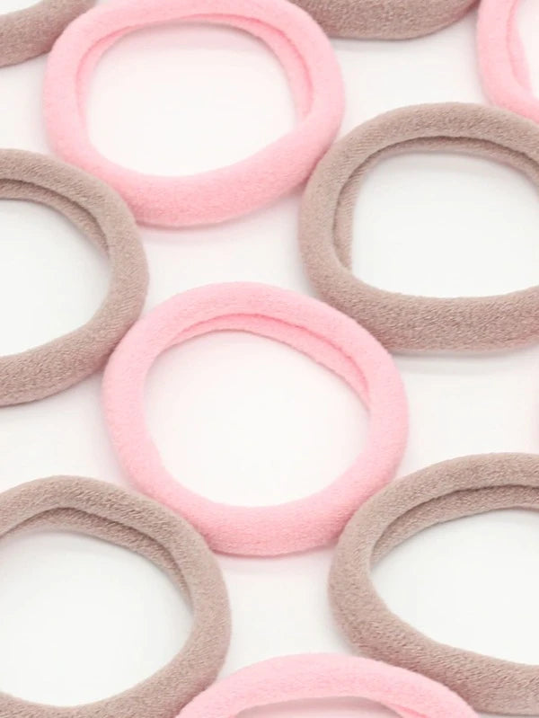 50pcs Solid Hair Tie (PINK / BLACK)