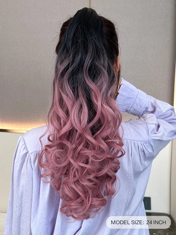 Long Body Wave Ponytail Synthetic Hair Extension With Claw