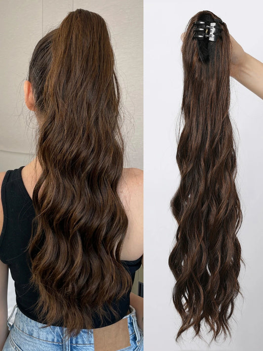 Long Body Wave Synthetic Ponytail With Claw