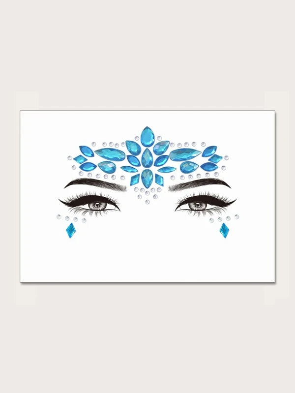 1sheet Rhinestone Face Tattoo Sticker