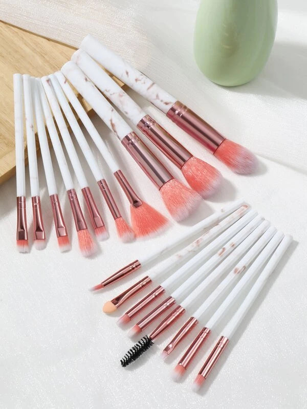18pcs Marble Pattern Handle Makeup Brush Set (in 3 COLORS)