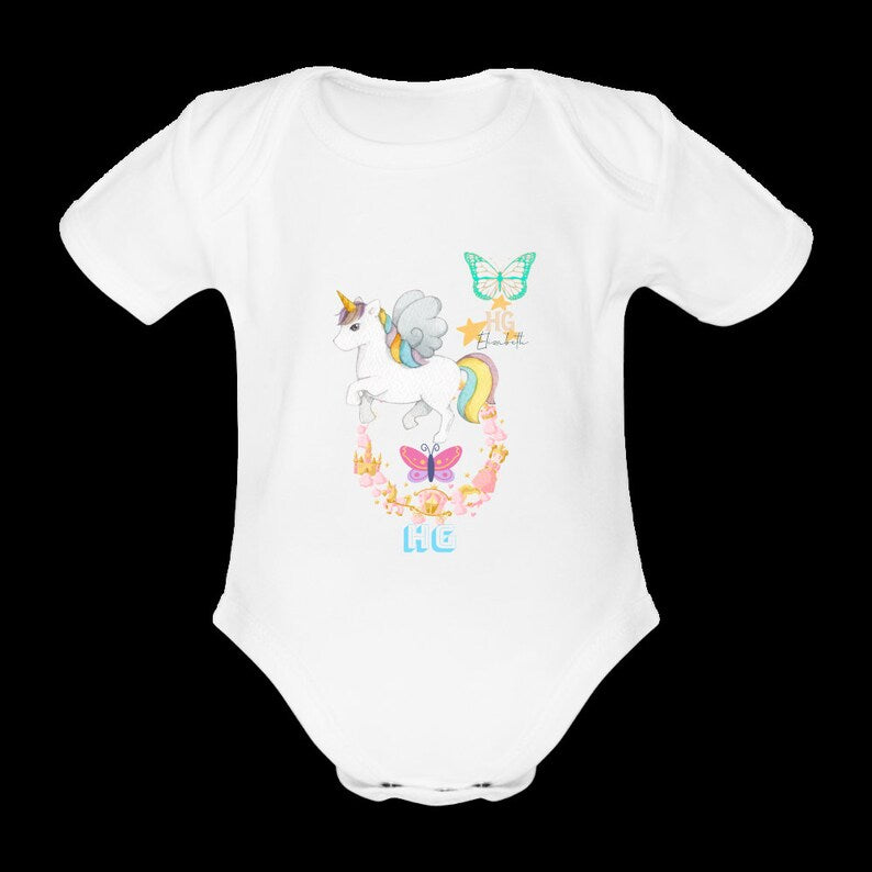 HG Organic Short-sleeved Baby Bodysuit  (0-12 moths)