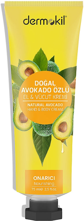 Kéz- és testápoló krém avokádó kivonattal - Dermokil Hand & Body Cream Avocado Extract 75 ml